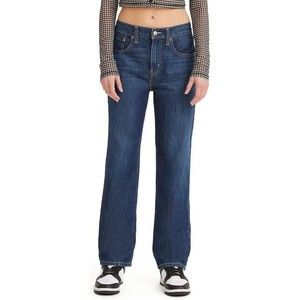Levi's Low Pro Straight Jeans Womens 31 Blue Dark Wash Cotton NEW